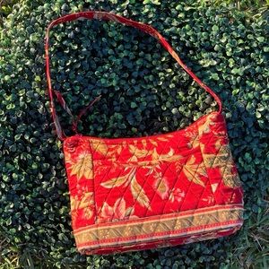 Red Floral Quilted Baguette